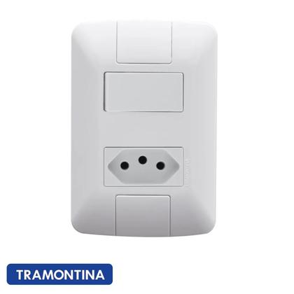 Imagem de Kit 10 Interruptores simples 6A + 1 tomada 20A Tramontina Aria