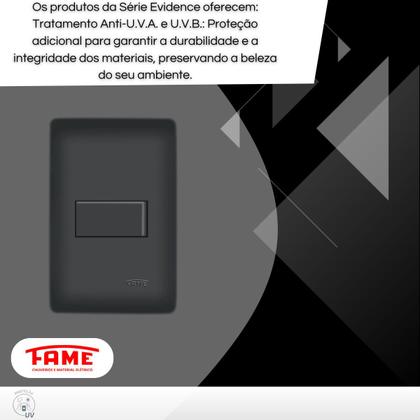 Imagem de Kit 10 Interruptores Simples Preto - Habitat Fame