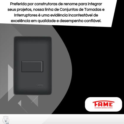 Imagem de Kit 10 Interruptores Simples Preto - Habitat Fame