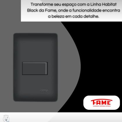 Imagem de Kit 10 Interruptores Simples Preto - Habitat Fame