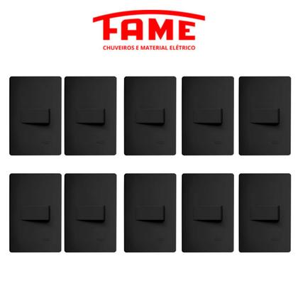 Imagem de Kit 10 Interruptores Simples Preto-HabitatFame