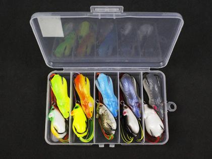 Imagem de Kit 10 Iscas Artificiais Ratinhos 5cm/6,5cm + Estojo - Cmik