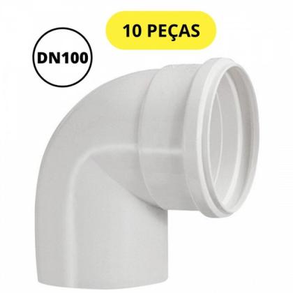 Imagem de Kit 10 joelho 90 graus para esgoto prim dn100 krona 0619