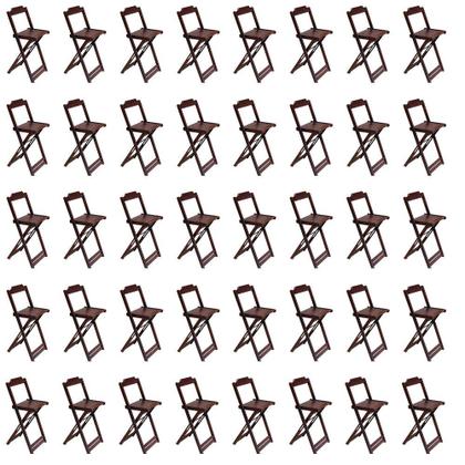 Imagem de Kit 10 Jogos de Mesa Bistrô de Madeira com 4 Cadeiras Dobravel Ideal para Bar e Restaurante Imbuia