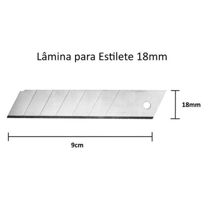 Imagem de Kit 10 Lâminas Largas 18mm Para Estilete Profissional