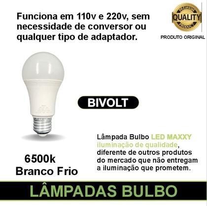 Imagem de Kit 10 Lâmpada 9w LED Bulbo Branco Frio 6500k Luz Branca Bivolt 110v 220v Soquete E27