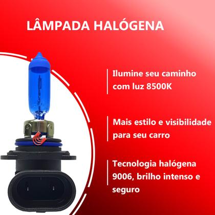 Imagem de Kit 10 Lampada Automotivo Halogena 12v 8500k Encaixe 9006