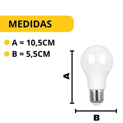 Imagem de Kit 10 Lampada Bulbo 9w Led Branco Frio 6500k Comércio Casa