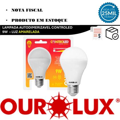 Imagem de Kit 10 Lampada Controled Auto Dimerizavel 9w Luz Amarela 2700K