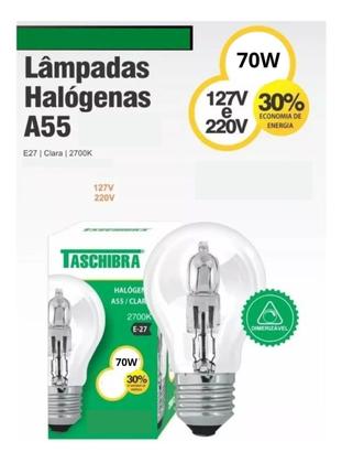 Imagem de kit 10 Lâmpada Incandecente Halógena A55 70W Churrasqueira Estufa Antiga Taschibra