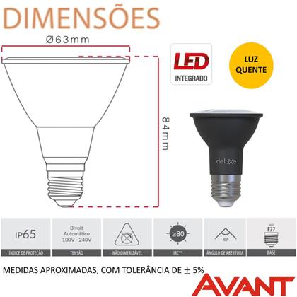 Kit 10 Lampada Led Par20 Preto 7w Branco Quente 2700K E27 Bivolt - Avant Imagem de Kit 10 Lampada Led Par20 Preto 7w Branco Quente 2700K E27 Bivolt
