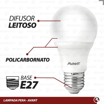 Imagem de Kit 10 Lâmpada Pera Led 12W Luz Branco Frio 6500K Bulbo Soquete E27 Bivolt - HE1050 AVANT