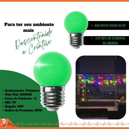 Imagem de Kit 10 Lâmpadas Led 3W Bolinha Decorativa 127V E Soquete E27