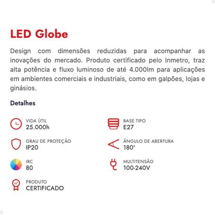 Imagem de Kit 10 Lâmpadas Led Alta Potência Luz Forte E27 20W 6500K