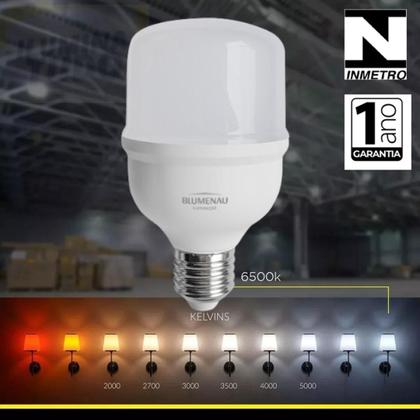 Kit 10 Lâmpadas Led Bulbo 20W Bivolt Alta Potencia Branca Fria 6500k Para Casa e Comércio - BLUMENAU ILUMINAÇÕES Imagem de Kit 10 Lâmpadas Led Bulbo 20W Bivolt Alta Potencia Branca Fria 6500k Para Casa e Comércio