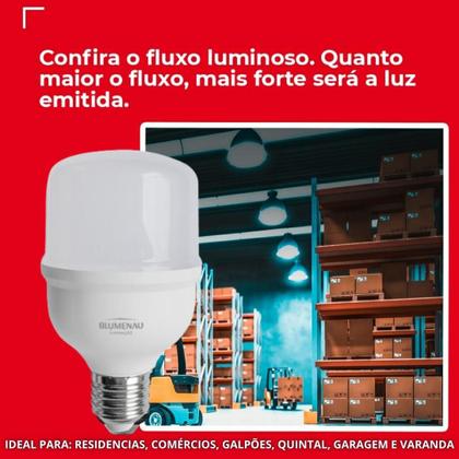 Kit 10 Lâmpadas Led Bulbo 20W Bivolt Alta Potencia Branca Fria 6500k Para Casa e Comércio - BLUMENAU ILUMINAÇÕES Imagem de Kit 10 Lâmpadas Led Bulbo 20W Bivolt Alta Potencia Branca Fria 6500k Para Casa e Comércio