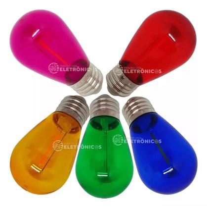 Imagem de Kit 10 Lâmpadas Led Retrô Filamento Bolinha 1w S14 110v Abajur Luminárias 61460