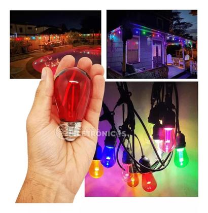 Imagem de Kit 10 Lâmpadas Led Retrô Filamento Bolinha 1w S14 110v Abajur Luminárias 61460