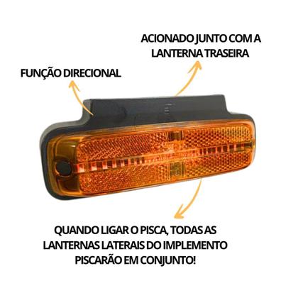 Imagem de Kit 10 Lanternas Lateral Posição Direcional Com Suporte LED