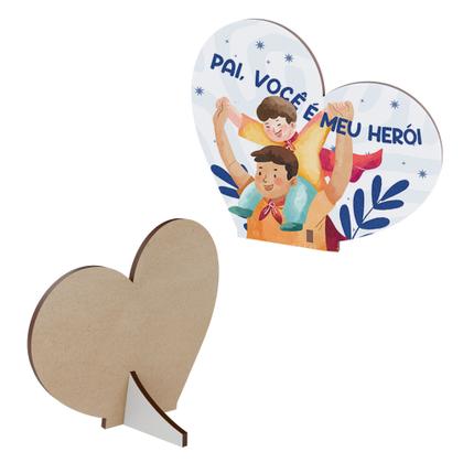 Imagem de Kit 10 Lembrancinhas Coração MDF Celebração Dia dos Pais