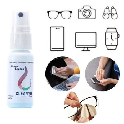 Imagem de Kit 10 Limpa Lentes Atacado Clean Up 25ml Óculos Tv LCD Plasma Celular