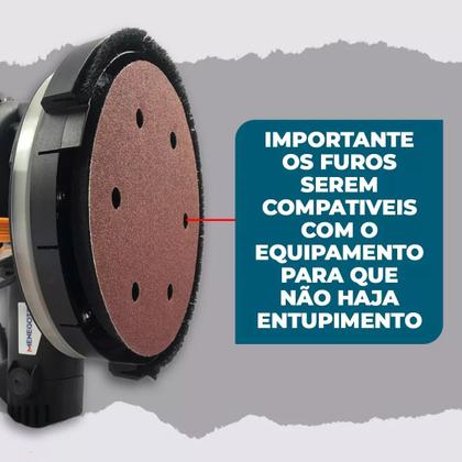 Imagem de Kit 10 Lixas 225mm 60 Grãos Para Lixadeiras MLP 750/710H De Parede Teto Menegotti