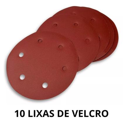 Imagem de Kit 10 Lixas 225mm 60 Grãos Para Lixadeiras MLP 750/710H De Parede Teto Menegotti