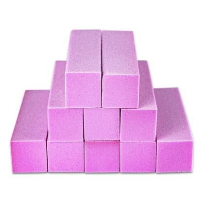 Imagem de Kit 10 Lixas Bloco Rosa Polidora Fecha Poros Polir Unhas Honey Girl