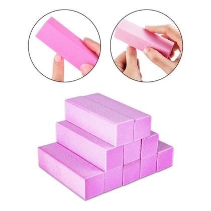 Imagem de Kit 10 Lixas Bloco Rosa Polidora Fecha Poros Polir Unhas Honey Girl