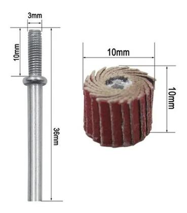 Imagem de Kit 10 Lixas Rebolo Polimento Limpeza Grão240 Micro Retifica