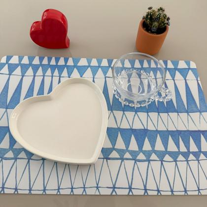 Kit 10 Lugar Jogo Americano Retangular Descanso De Prato Mesa Decoração Azul MOD D - Universal Vendas Imagem de Kit 10 Lugar Jogo Americano Retangular Descanso De Prato Mesa Decoração Azul MOD D