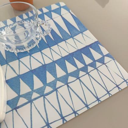 Kit 10 Lugar Jogo Americano Retangular Descanso De Prato Mesa Decoração Azul MOD D - Universal Vendas Imagem de Kit 10 Lugar Jogo Americano Retangular Descanso De Prato Mesa Decoração Azul MOD D