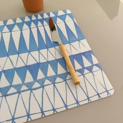Kit 10 Lugar Jogo Americano Retangular Descanso De Prato Mesa Decoração Azul MOD D - Universal Vendas Imagem de Kit 10 Lugar Jogo Americano Retangular Descanso De Prato Mesa Decoração Azul MOD D