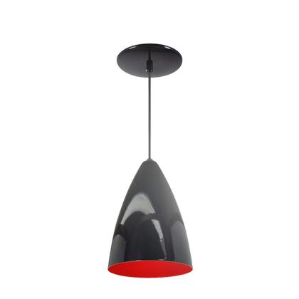 Imagem de Kit 10 Luminária Pendente Bala Nova Com Interior Vermelho Com Fiação 110/220v