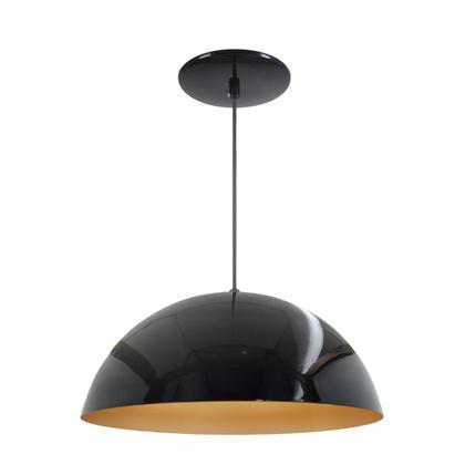 Imagem de Kit 10 Luminária Pendente Meia Lua 34cm Com Interior Cobre Com Fiação 110/220v