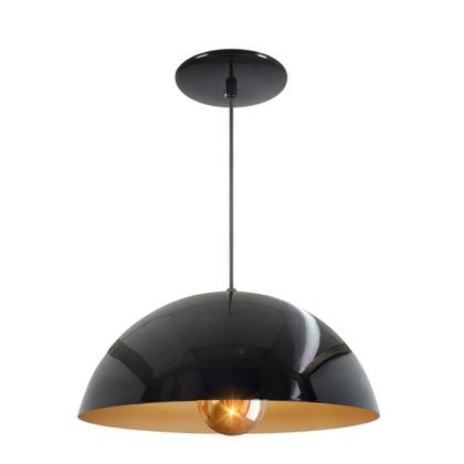 Imagem de Kit 10 Luminária Pendente Meia Lua 34cm Com Interior Cobre Com Fiação 110/220v