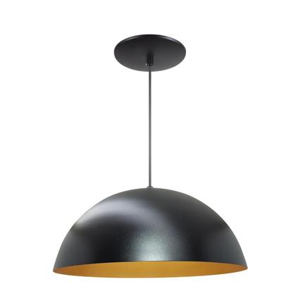 Imagem de Kit 10 Luminária Pendente Meia Lua 34cm Com Interior Cobre Com Fiação 110/220v