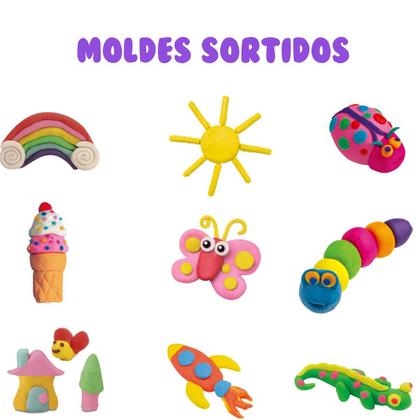 Imagem de Kit 10 Massinhas 4 Moldes Diver Massa de Modelar Cores Sortidas Diversão Brinquedo Divertoys Criança Presente Menino Menina