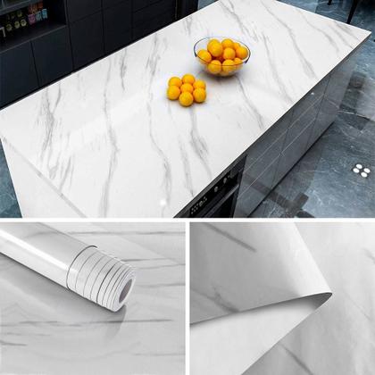 Imagem de Kit 10 Metros de Papel de Parede Adesivo Lavavel Marmore Carrara