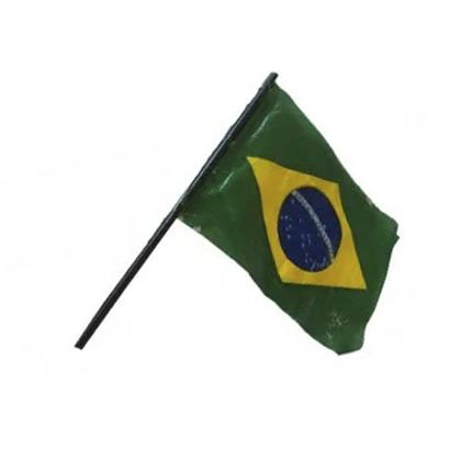 Imagem de Kit 10 Mini Haste Suporte Preto P/Bandeira Brasil C/Ventosa