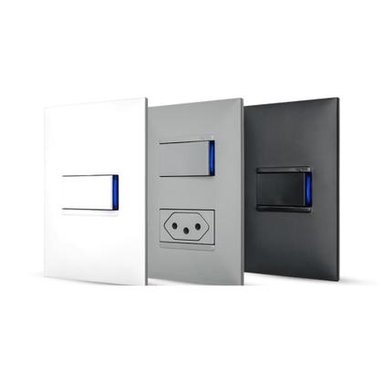 Imagem de Kit 10 Módulo Interruptor Simples Cinza Pial Plus+ 611010CZ