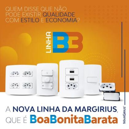 Imagem de Kit 10 Módulos Tomada 2P+T 20A 250V B3 Margirius 19417