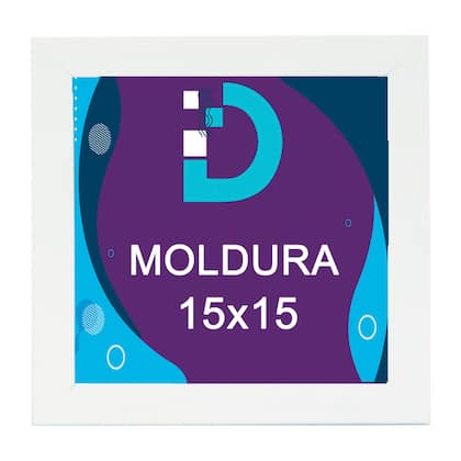 Imagem de Kit 10 Molduras Brancas 15x15 Com Fundo Em Eucatex Para Decoração e Arte Artesanal