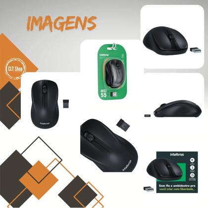 Imagem de Kit 10 Mouse Sem Fio MSI 55 Intelbras Design Anatômico Ambidestro Clique Silencioso NF Para Empresa
