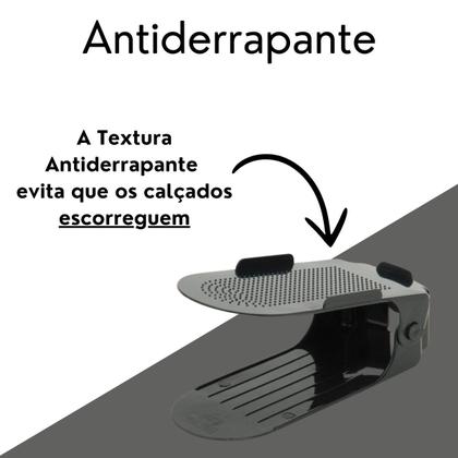 Imagem de kit 10 Organizador de Sapatos Tênis Saltos Calçados em Geral com Regulagem de Altura Top Preto