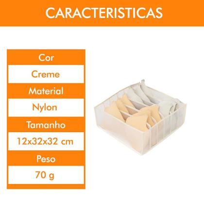 Imagem de Kit 10 Organizador Gaveta Transparente com 6 Nichos Colmeia para Sutia Bojo ou Camiseta