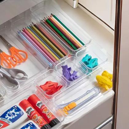 Imagem de Kit 10 Organizador Modular Gaveta Acrílico Multiuso Transparente