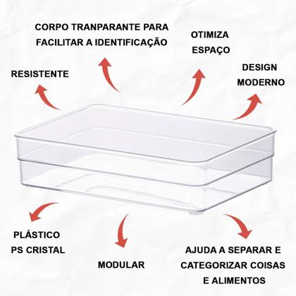 Imagem de Kit 10 Organizador Modular Gaveta Acrílico Multiuso Transparente