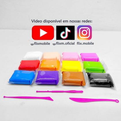 Imagem de Kit 10 Pacotes 120 Massinhas de Modelar EVA que Pula Não suja Atacado Lembrança Festa