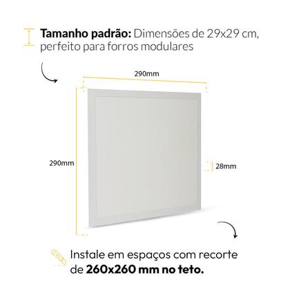 Imagem de Kit 10 Painel Led Plafon 25w 6500k Bivolt Embutir Quadrado Cod: ALUT000502-10 Alut By Avant